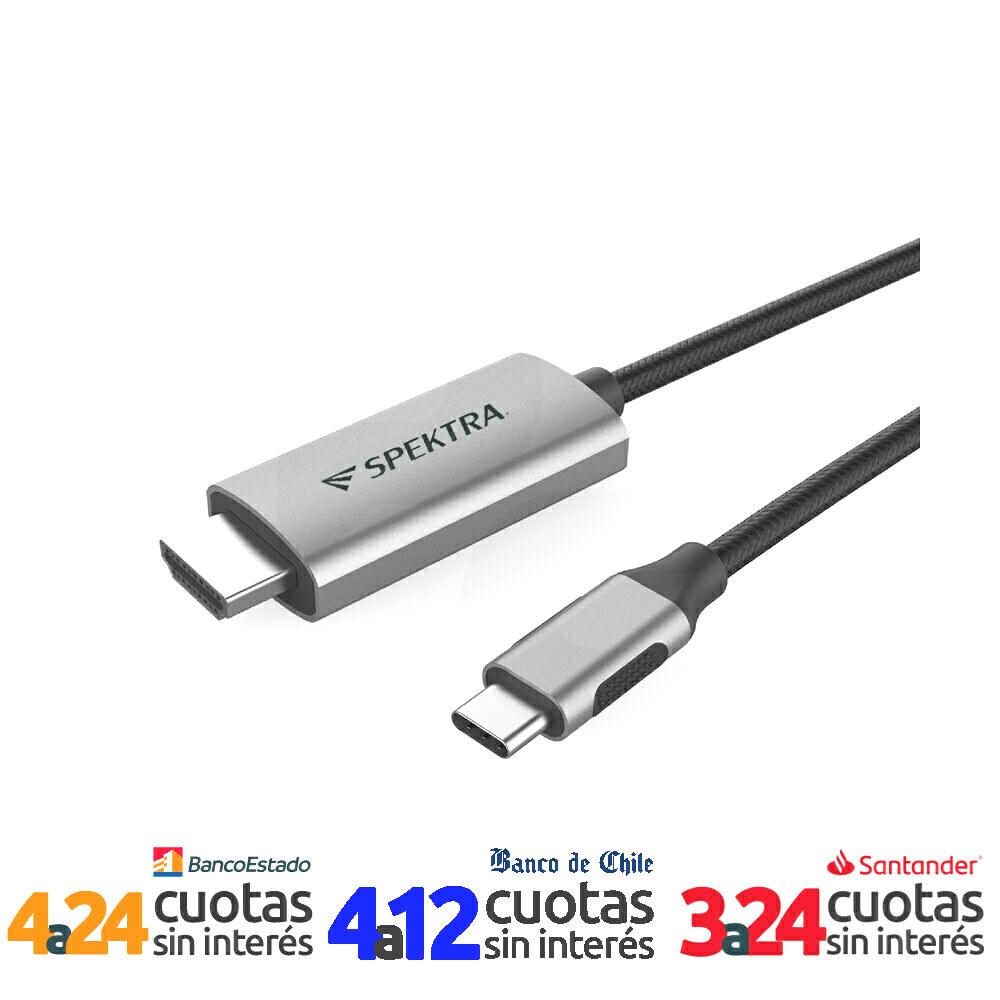 Ambigüedad tema docena Spektra Cable Tipo USB C a HDMI 1.8m 4K 60Hz | PC Factory