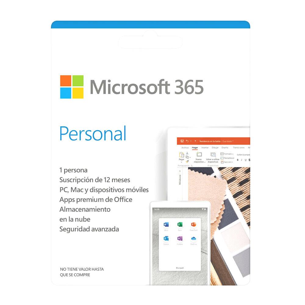 Microsoft Microsoft 365 Personal: Antes Office 365 Personal, 1 Usuario,  Suscripción 12 Meses, Word, Excel, Power Point, OneDrive y más | PC Factory