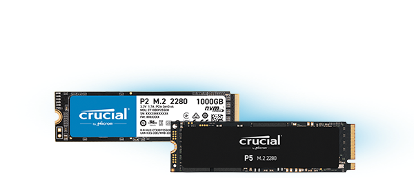 SSD Crucial P2 NVMe y SSD Crucial P5 NVMe